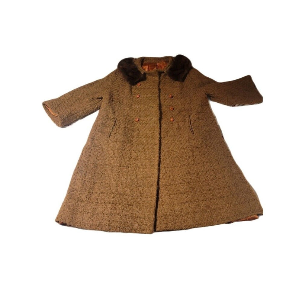 Vintage Coat with Fur Collar